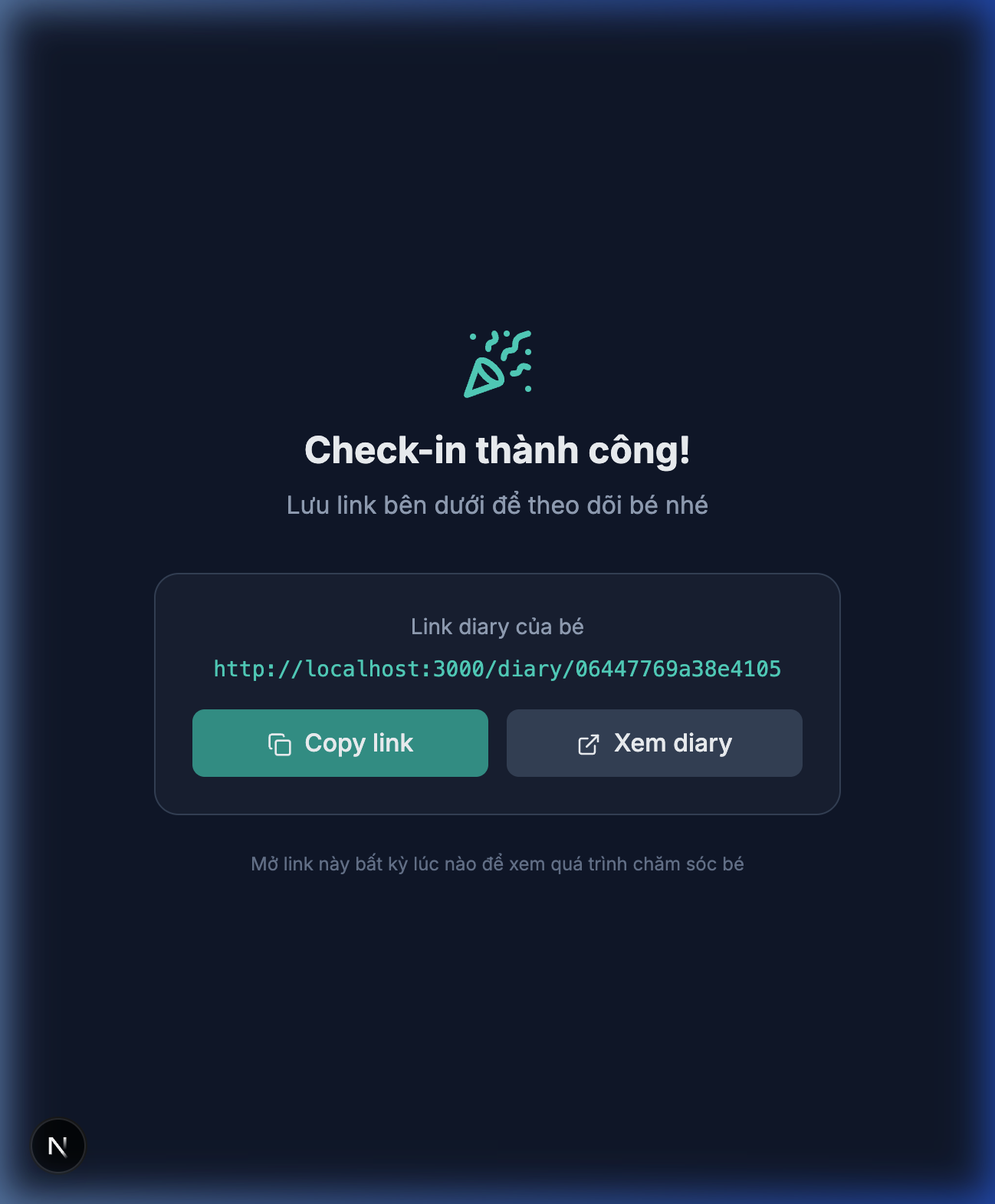 Check-in thành công